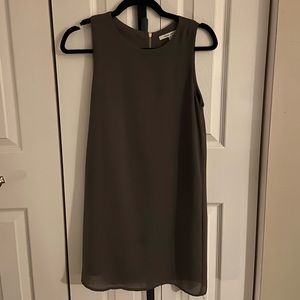 Grey sleeveless shift dress by naked zebra with back zipper